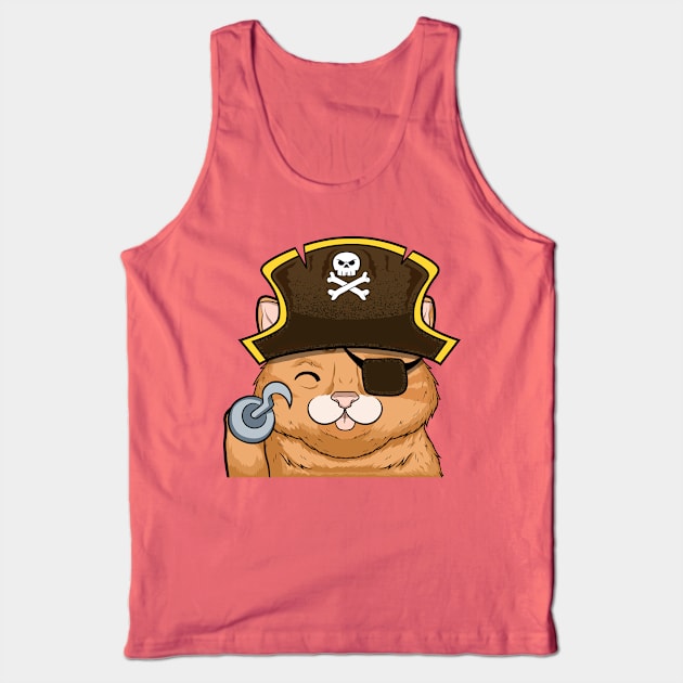 Funny cat halloween pirate Tank Top by the house of parodies